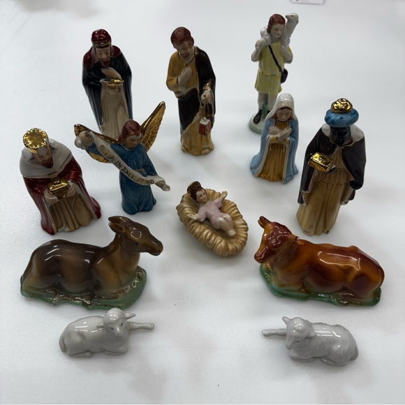 Other - Complete 12pc Nativity Hand Decorated British Hong Kong H.C. Prange